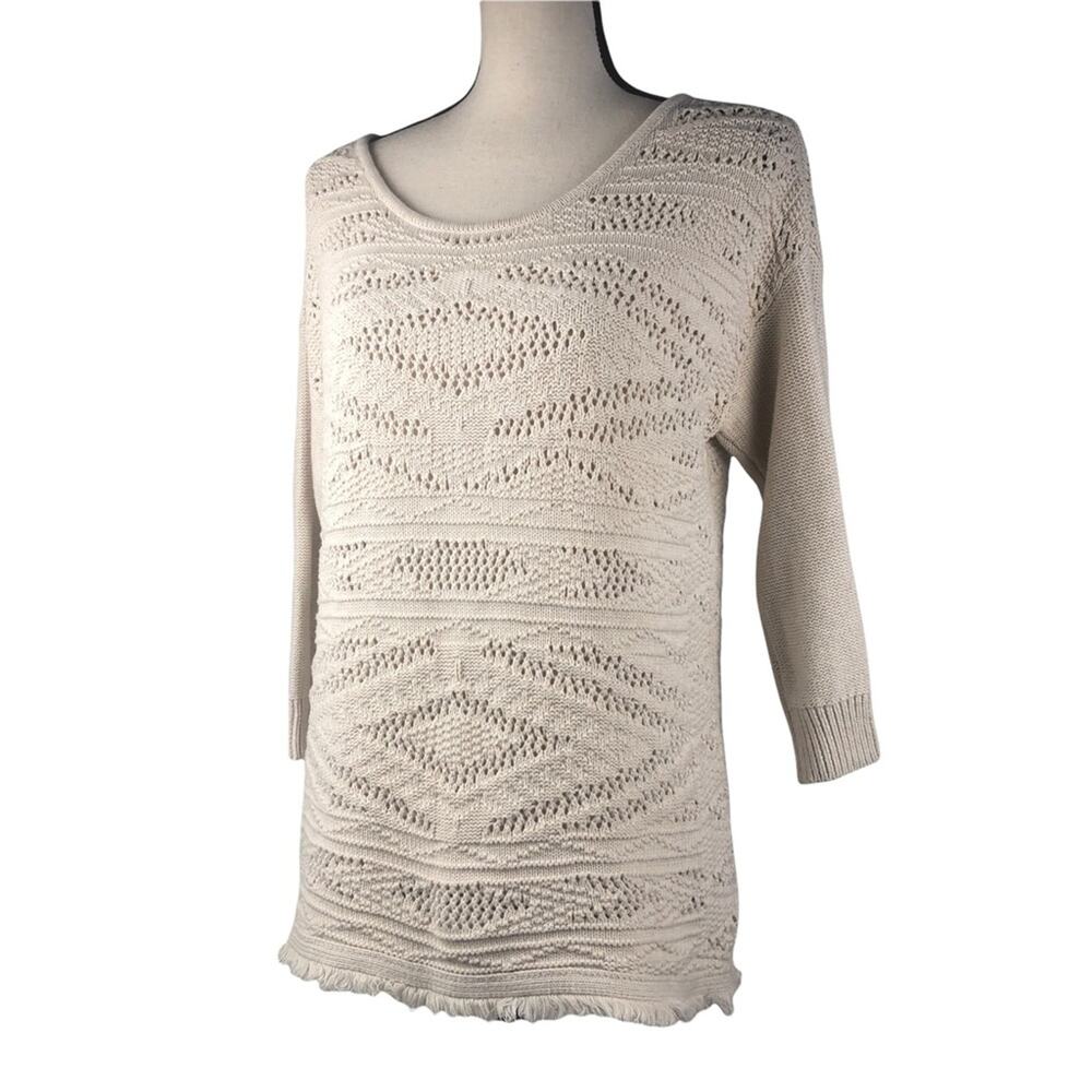 American Eagle Cream Knit Sweater medium